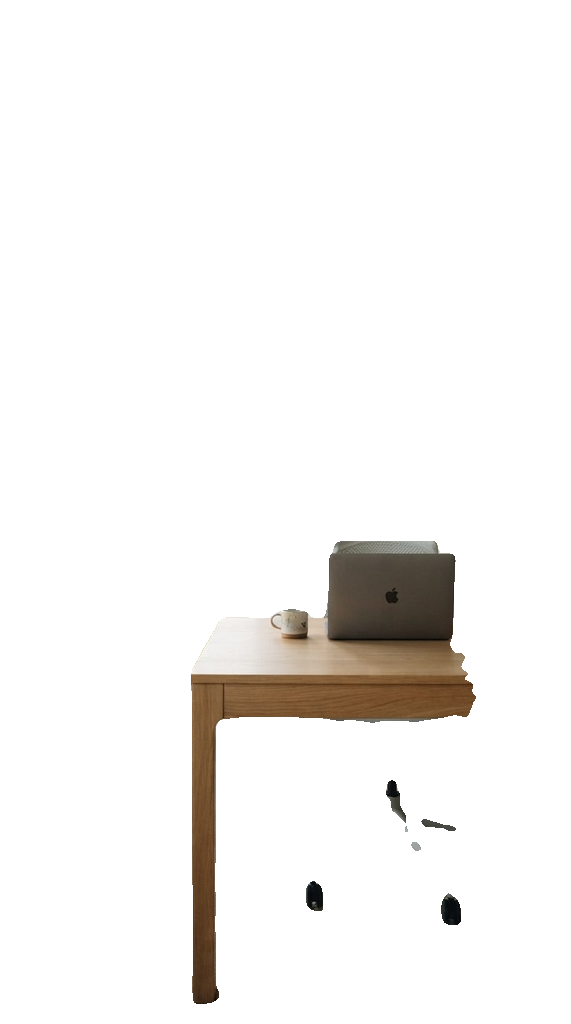 Sprite — a mesa do espaço de trabalho com o laptop fechado (PNG transparente)