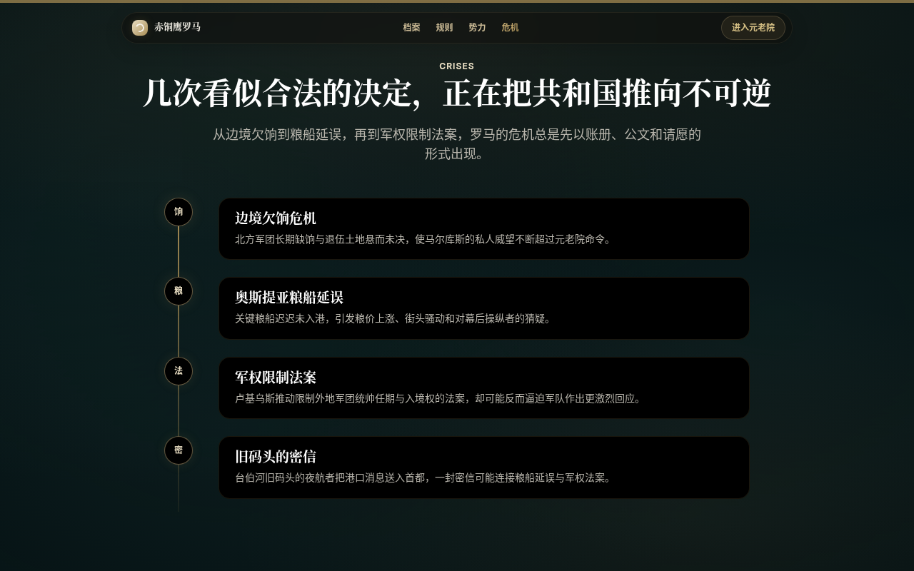 UI — the Crisis chronicle timeline
