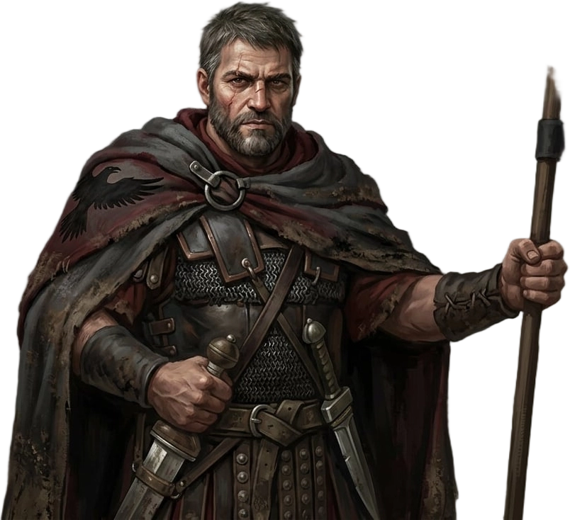 Marcus the Raven Banner — transparent sprite