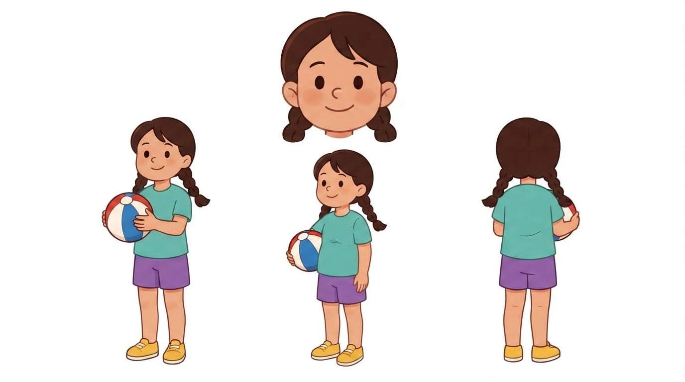 수비 소녀 3면 레퍼런스 시트