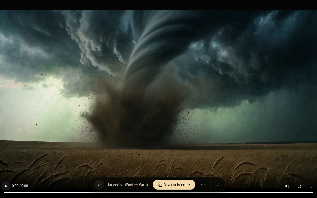 Tatsächliches Video — der Trichter verengt sich unter der Wall-Cloud